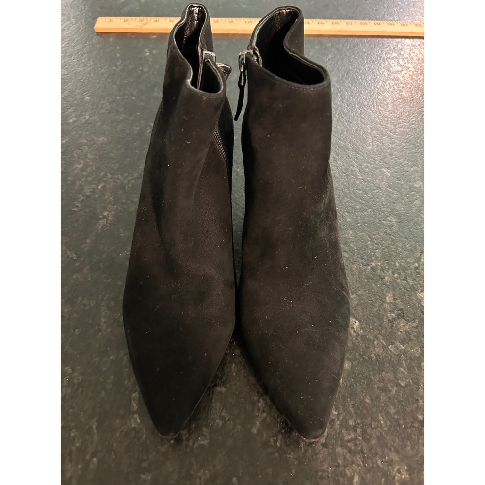 Aerosoles Epigram Black Suede Leather Pointed‎ Toe Kitten Heel Ankle Boots 9M